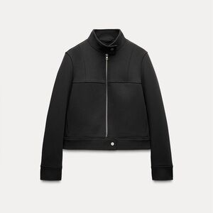 NWT Zara Neoprene Jacket in Black - Small